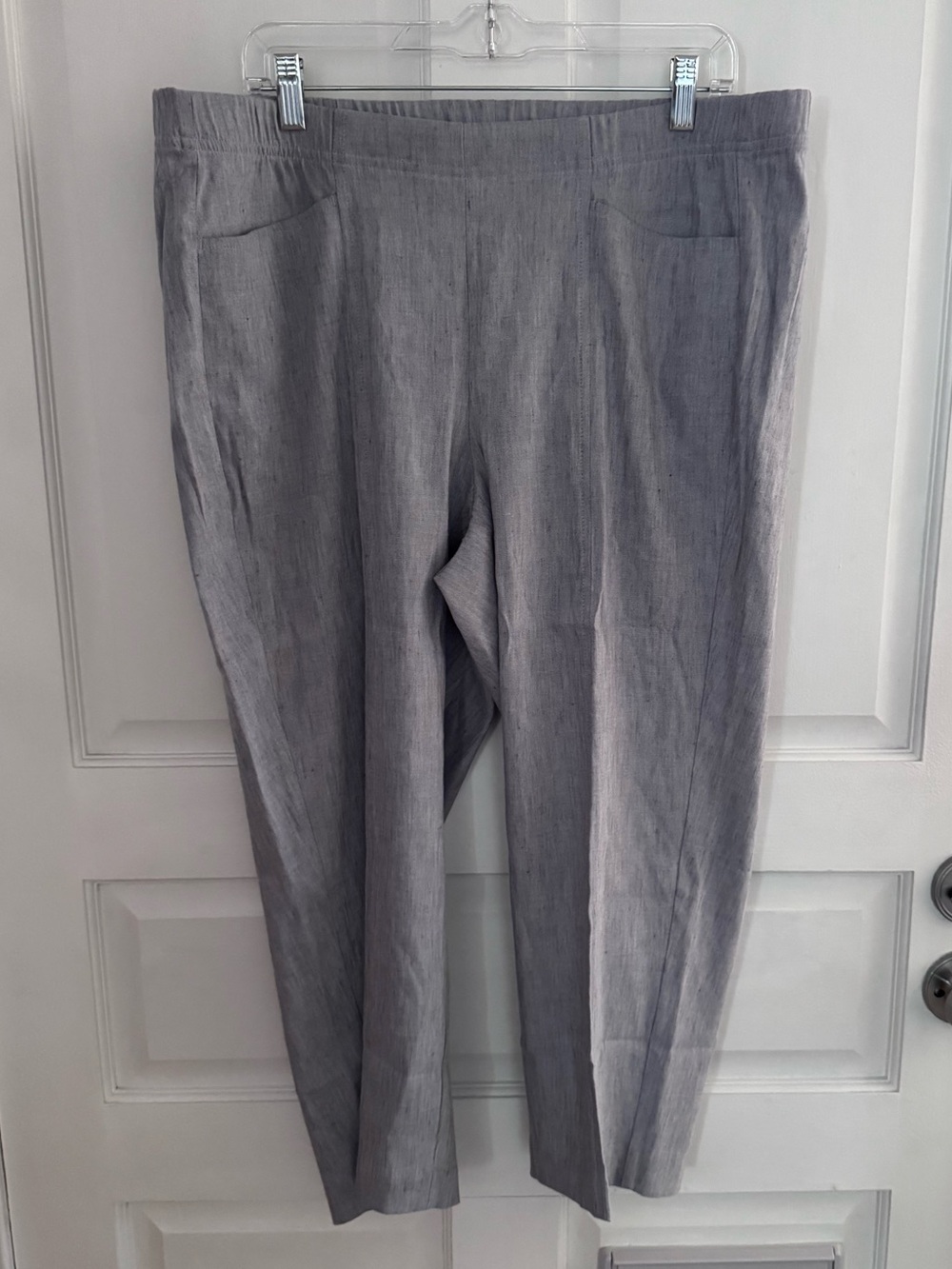 J. Jill Grey Smoke Pull On Linen Stretch Cropped Pants Size XLP New With Tags - Picture 3 of 11